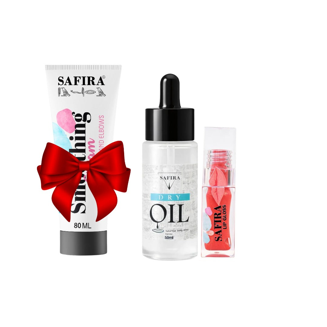 offer (Dry Oil + Lip Gloss + smoothing cream gift) + free shipping