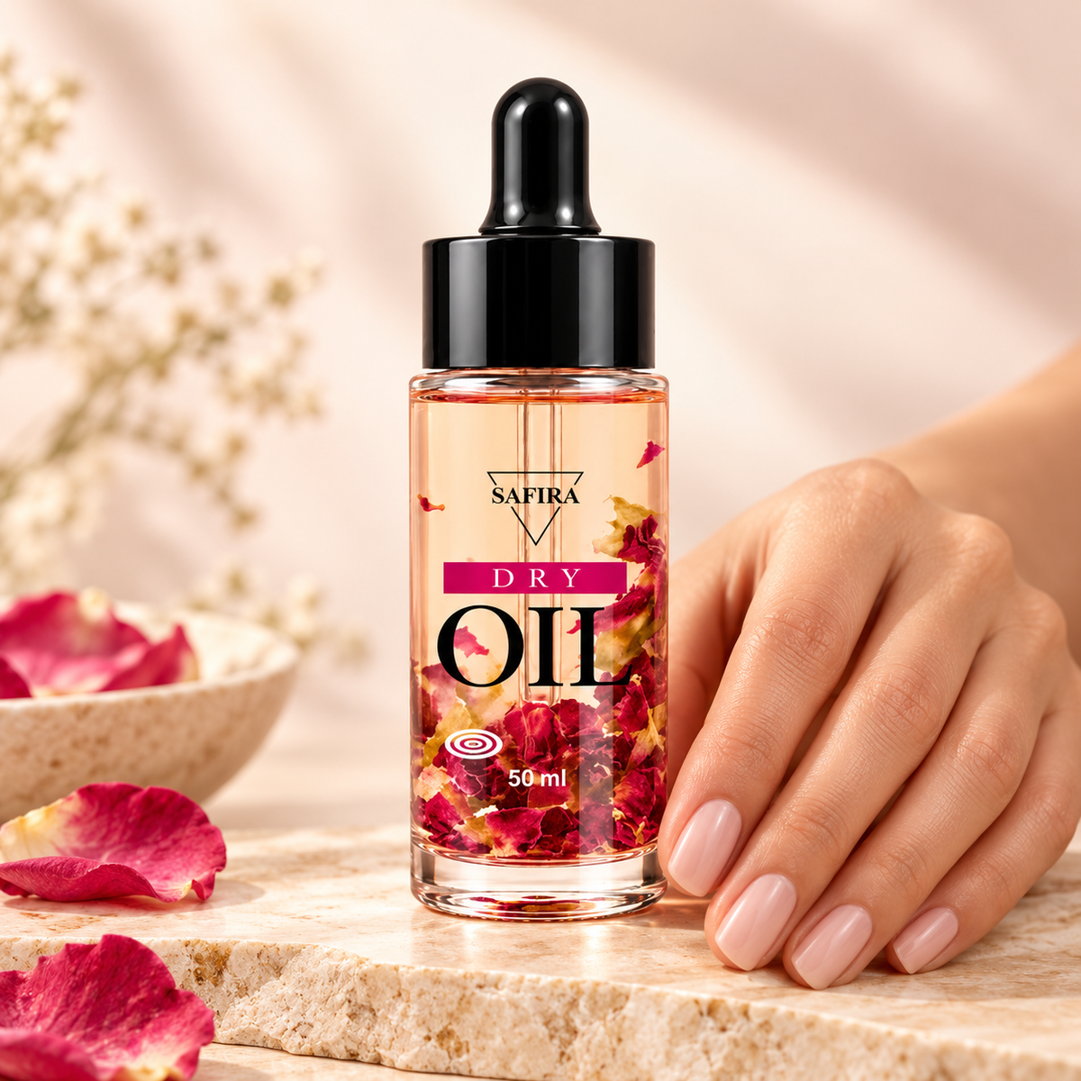 Safira oil — illustrative editorial product image