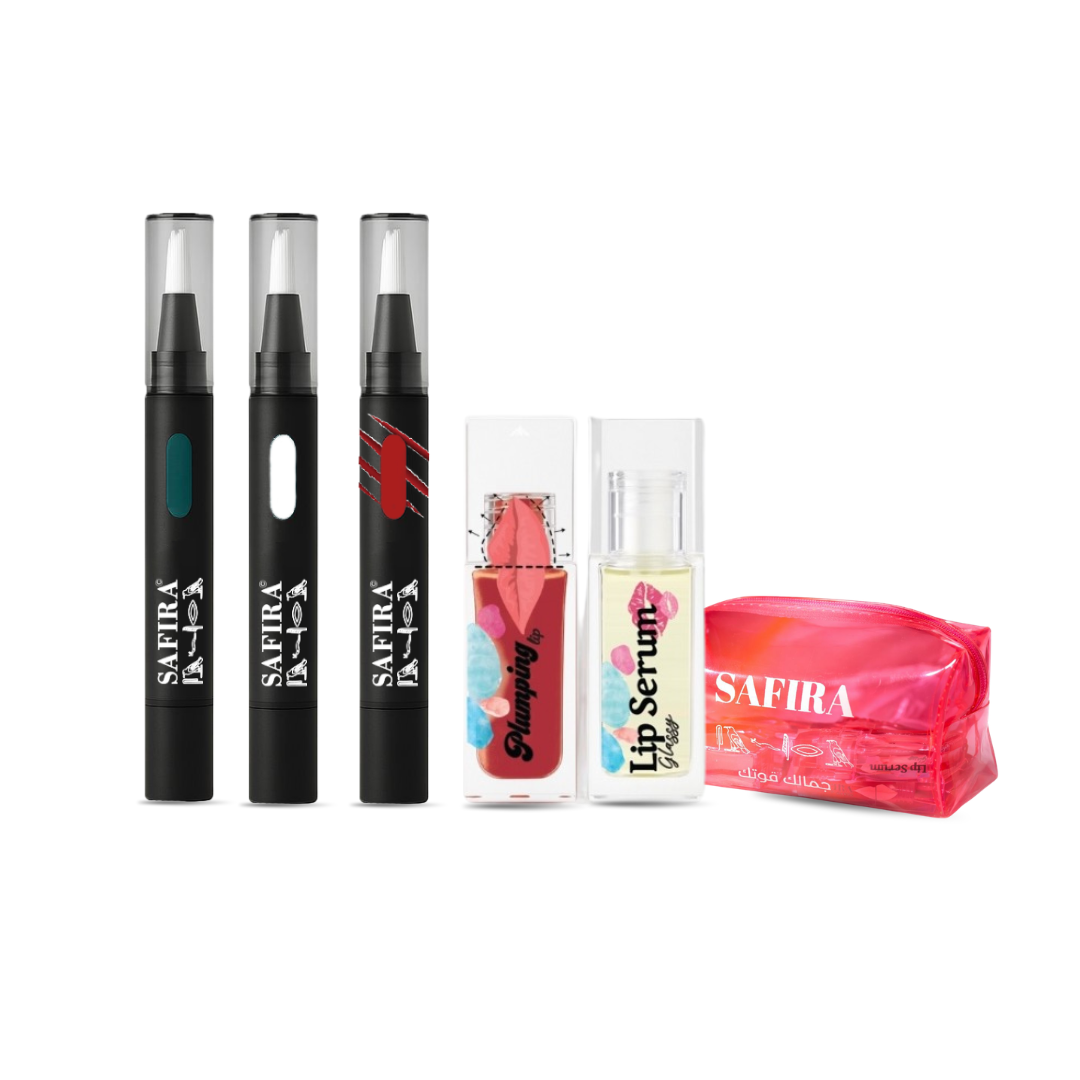 offer ( 3 nails serums + lip serum + lip plumping ) +  free shipping